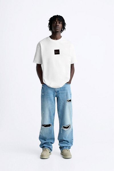 The Champ Clothing Ανδρικό μπλουζάκι Crew Neck Syzygy Written Oversize Λευκό