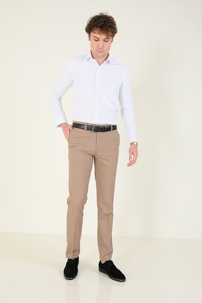 Giyim Dünyası Λευκό Slim Fit Ανδρικό πουκάμισο