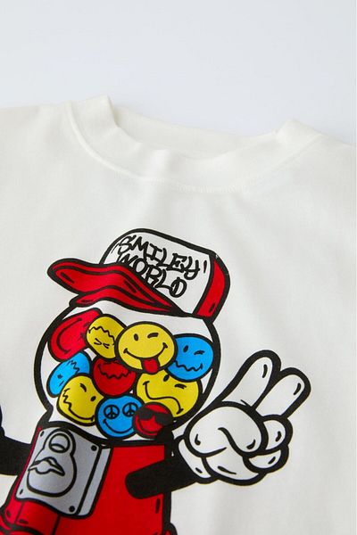 The Champ Clothing Детска тениска Smiley World White - с щампа