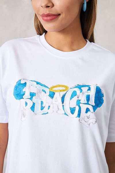 The Champ Clothing Tricou de damă Teach Peace White - Printed Wing Design