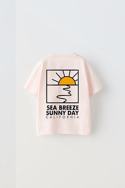 The Champ Clothing Pink California Lettered Sea Breeze Sun Design Children's T-shirt