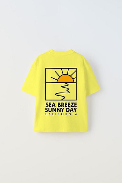 The Champ Clothing Tricou galben pentru copii cu imprimeu Sea Breeze cu scris California