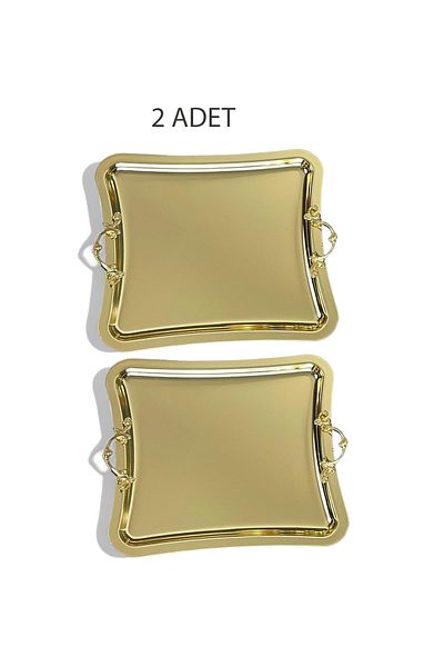 EVSTYLE Χρυσός Διπλός Καμπυλωτός Τετράγωνος Δίσκος - Επικάλυψη Τιτανίου