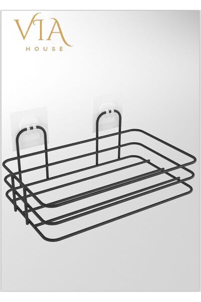 VİE HOUSE Black Bathroom Organizer - Adhesive and Organizer Shower Shelf