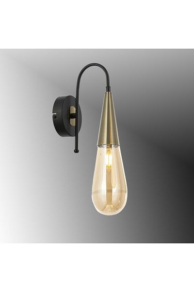 TT AYDINLATMA TT023-1-APL-SY-ESK Drop Model Lighting - Antique Black Single Sconce