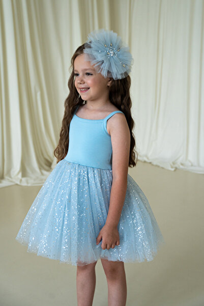 Mini Celebrities Mavi Parıltılı Tütü Elbise