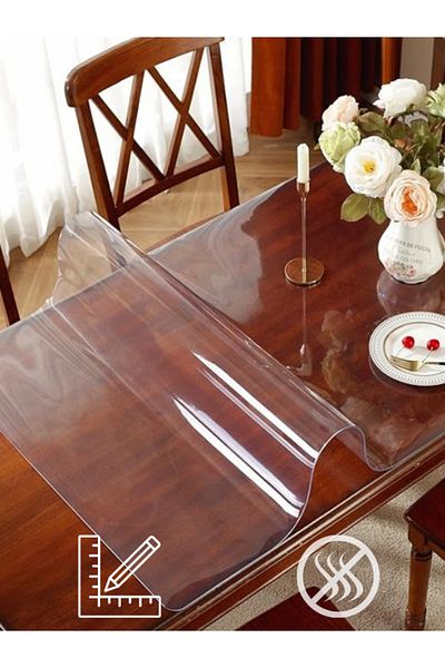 vexillum 2mm Thickness Premium Clear Tablecloth - Oval Corner, Odorless Plastic
