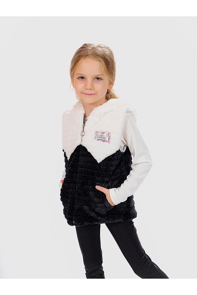 Kamex White Black Children's Vest - Lined