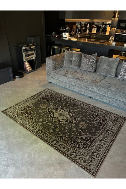 Rugs Modern Halı Dark Green Themed Traditional Motif Bohemian Patterned Vinta...