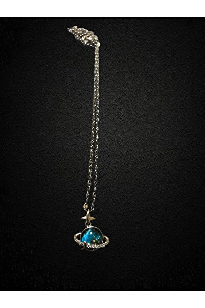 STİLBOX قلادة من الفولاذ المقاوم للصدأ بنمط الكوكب