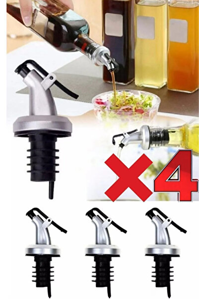 Hilamingo Home 4'lü Kapaklı Damlatmaz Yağ Tıpası Yağdanlık Şişe Ucu Yağlık Sirkelik Sosluk Damlatmaz