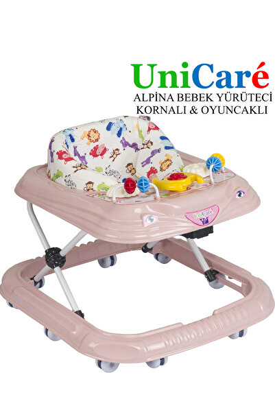 UniCare Yürüteç Bebek Yürüteci Örümcek Kornalı Oyuncaklı Bebek Yürüteci 3 Kad...