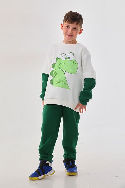 DEVRİMAY TEKSTİL Set de trening pentru baieti iarna 3 fire raster verde inchis