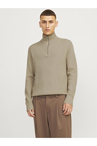 Jack & Jones Strickpullover mit Halber Reißverschluss Einfarbig Strickpullove...