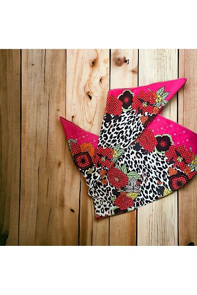 DKGROUP 90x90 cm Square Elegant Patterned 100% Silk Shawl Foulard Bandana - The Meeting of Luxury and Elegance