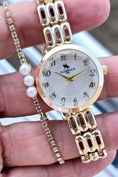 Clup Polo Yeni Sezon Metal Kordon Bileklik Hediyeli Kadın Kol Saati