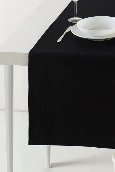 Denizli Concept 50x170 Black Runner - Κομψή διακόσμηση επιτραπέζιων σκευών, μοντέρνα διάταξη τραπεζιού