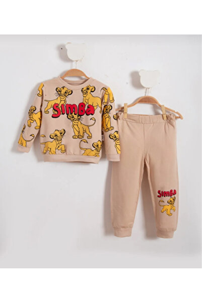 MİLANO KİDS SİMBA CHARACTER SEZONĂ COPII SUB TOP SET 100% BUMBAC