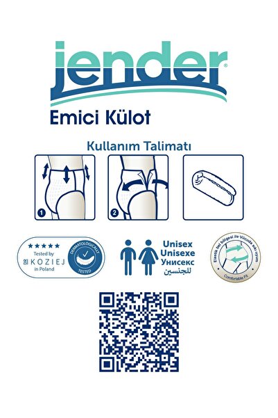 JENDER Emici Külot Yetişkin Hasta Bezi Xlarge 120 Adet