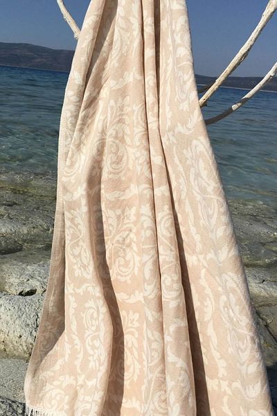 Denizli Concept Μπεζ μπαρόκ μοτίβο στράπλες - 90x170 cm - 100% βαμβάκι