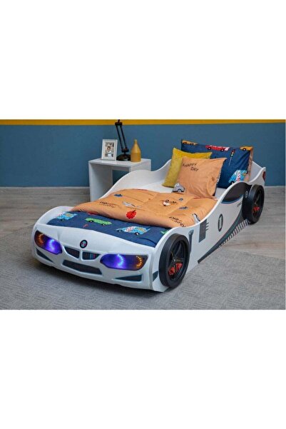 Genel Markalar Bmw Arabalı Yatak - Araba Karyola - Işıklı - Beyaz
