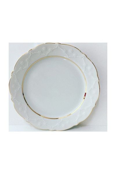 Porland Gold Gilded Queen 25cm Flat Serving Plate Set of 6