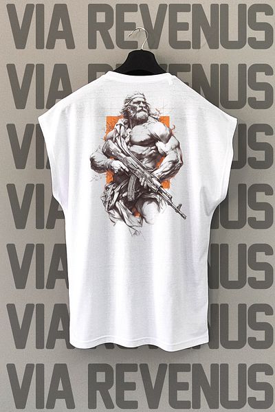 Vordevia Λευκό αθλητικό μπλουζάκι - Sculpture Back Print, μηδενικά μανίκια