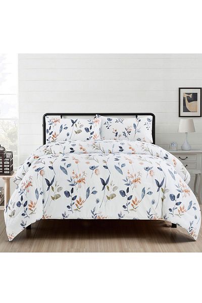 In House Kyle | 4 Pieces Summer Comforter Set - King - 260x240 cm - Light Beige & Grey