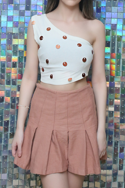 Sclouthe S'CLOUTHE Kadın Crop Tek Omuz Body White Pelopeia Serisi
