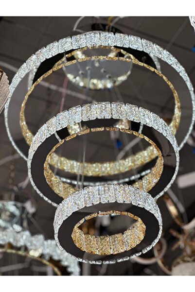 Led 3 Katlı Kristal Led 3 Renk Seçeneği( Beyaz,Sarı,G.ışığı)