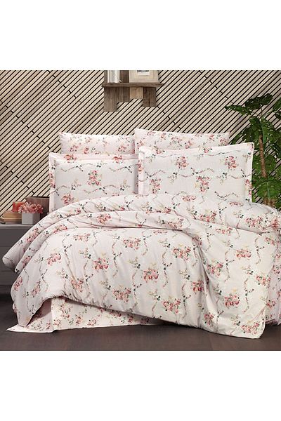 In House Buno Star | 8 Pieces Ranforce Cotton Comforter Set from In House - King - 260x240 cm - Pink