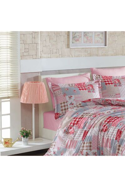 In House Ece | 8 Pieces Ranforce Cotton Comforter Set from In House - King - 260x240 cm - 12789 - Multicolor