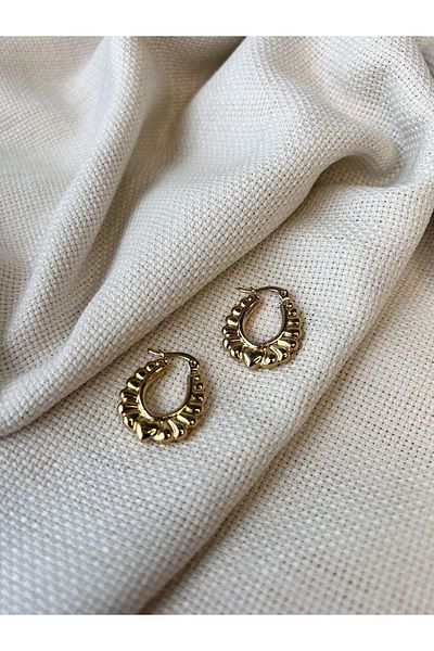 Ore design Gold Colored Steel Earrings