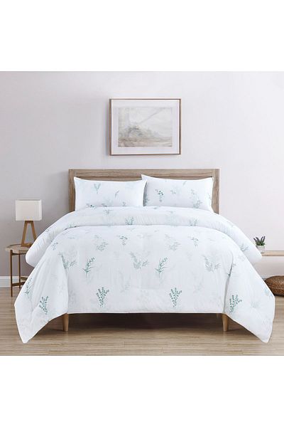 In House Robert | 4 Pieces Summer Comforter Set - King - 260x240 cm - Ivory & Light Grey