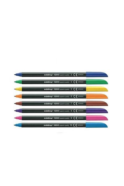 Siriderya Highlighter Fine Tip Drawing Pen Set - 8 Colors Edding1200