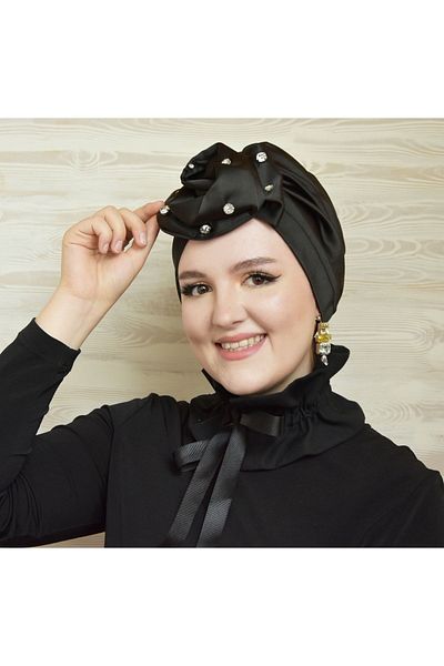 ARTİZİA Stoned Shine Rose Hijab Non-Filled Bonnet Ready Shawl