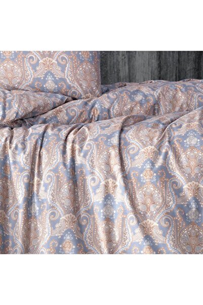 In House Auxerre |  8 Pieces Ranforse Cotton Comforter Set - King - 260x240 cm - 85597 - Beige & Blue