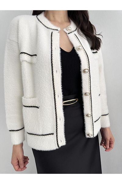 Lavanta Tekstil Pearl Buttoned Knitwear Cardigan Jacket