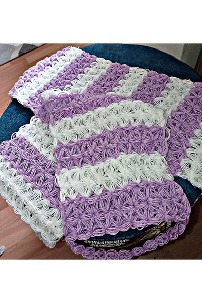Rapithwin Handmade Knitted Natural Fiber Purple (40X16 cm)