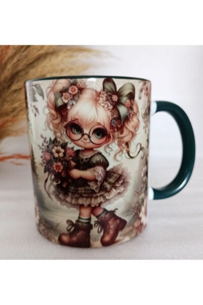 Mugs and love Vintage baskı büyük boy kupa