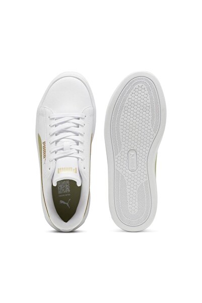 Puma Smash Platform v3-PUMA White-Calming Green-PUMA Gold