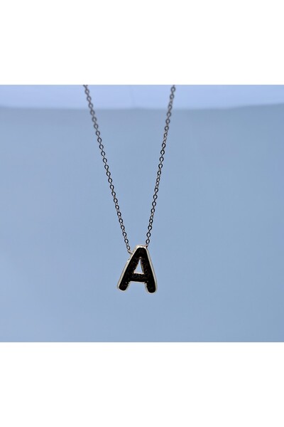 CAM Kadın koly Balon harfi  ince zincir kolyesi gold ve gümüş renki
