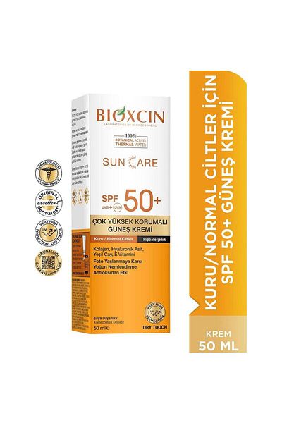 Bioxin Sun Care 50 ml Sun Cream - Very High Protection, SPF 50+ Teeth Whitening for Dry Skin