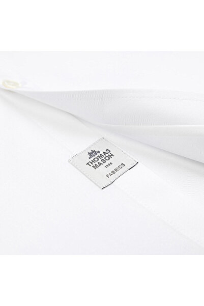 Germirli Black Label Beyaz Twill Doku Tailor Fit Klasik Yaka Thomas Mason Sea Island Cotton Gömlek