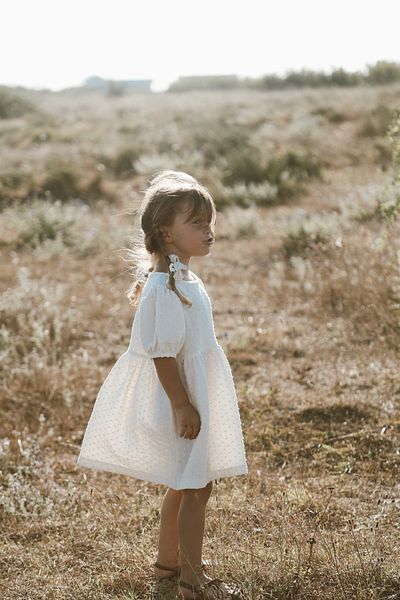 Pure Lille 1-5 Years Ecru Muslin Dress