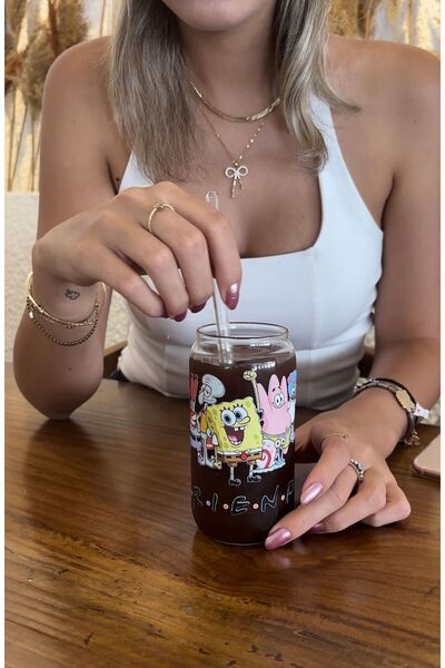 page journals Süngerbob   kahve / meşrubat bardağı pipetli