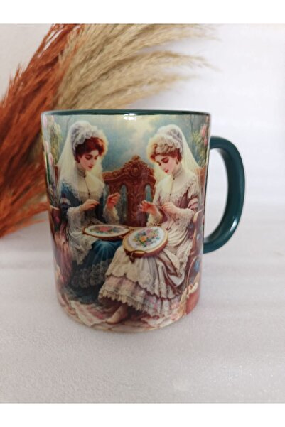 Mugs and love Vintage baskı büyük boy kupa