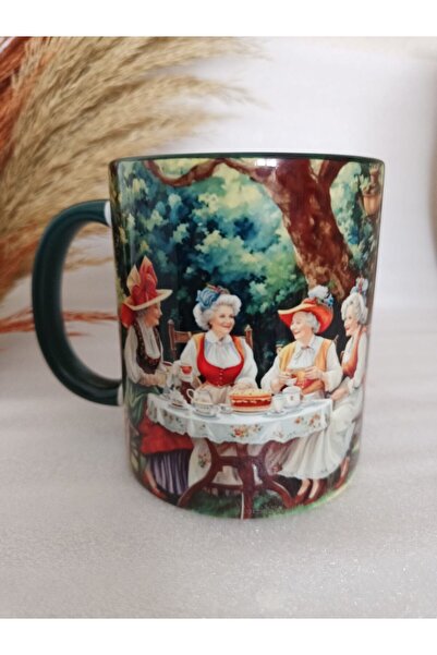 Mugs and love Vintage baskı büyük boy kupa