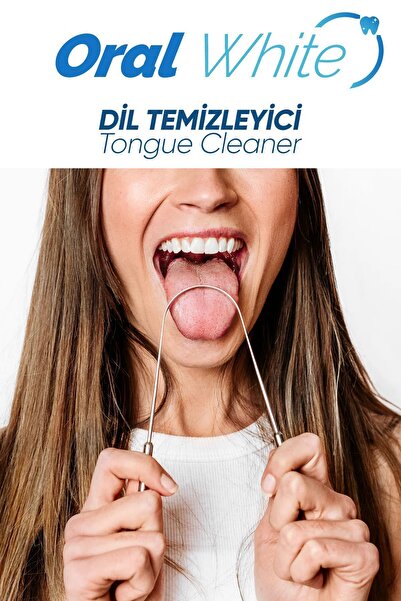Oral White Paslanmaz Çelik Dil Temizleyici ve Dil Sıyırıcı 2 Parça