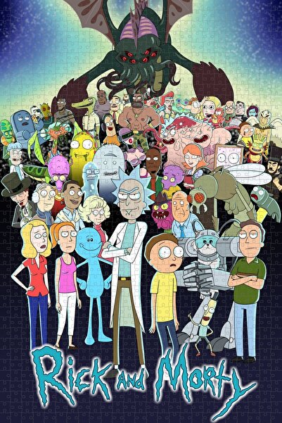 Jeronkarji Rick and Morty (2013) Sürüm2 Film Posterinin 1000 Parça Puzzle Yapbozu